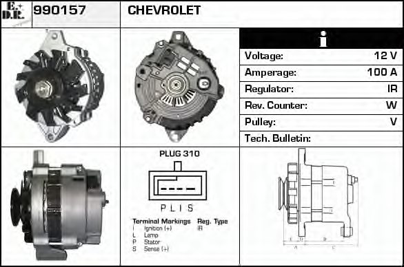 EDR 990157 Alternator